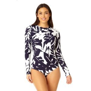 ANNE COLE Tropical Print One Piece Swimsuit 12 new tags